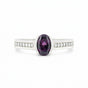 2.25 Ct. Purple Amethyst Ring Oval Cut 925 Sterling Silver Eternity Band Fine Gi
