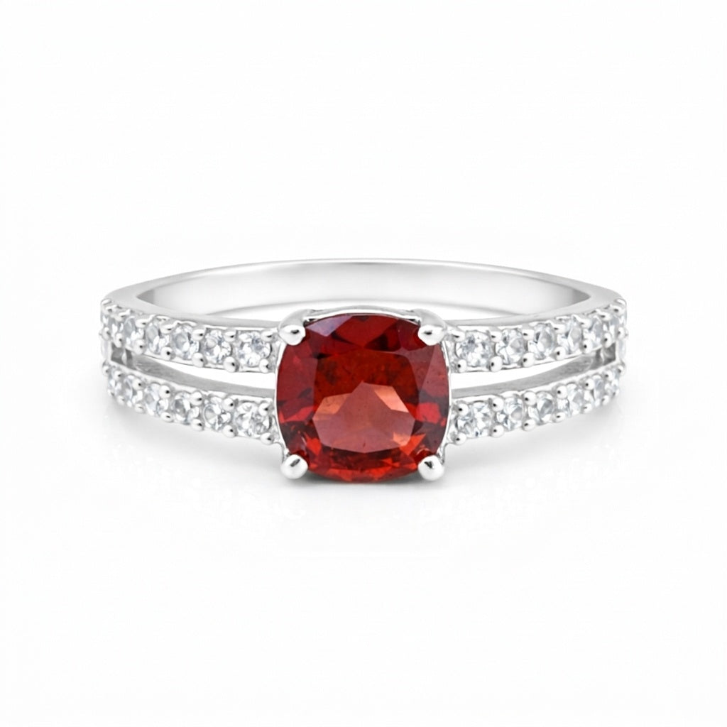 2.64 Ct. Ruby Round Solitaire Ring 925 Sterling Silver Anniversary Fine Jewelry