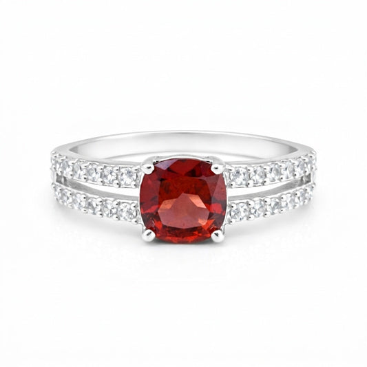 2.64 Ct. Ruby Round Solitaire Ring 925 Sterling Silver Anniversary Fine Jewelry
