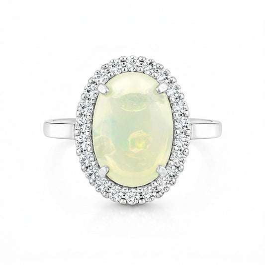 Opal Oval Cut 4.82 Ct. Gemstone Ring 925 Sterling Silver Women Gift for Women