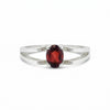 Red Garnet Solitaire Ring 3.73 Ct. Oval Cut 925 Sterling Silver Stackable Band