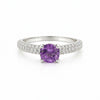 Oval Cut Purple Amethyst 5.00 Ct Ring in 925 Sterling Silver for Women