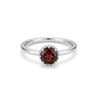 Jewelry Round Cut Red Garnet Ring in 925 Sterling Silver for Her Statement Piece