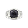 Black Pearl Round Cut Ring 3.50 Ct in 925 Sterling Silver for Anniversary