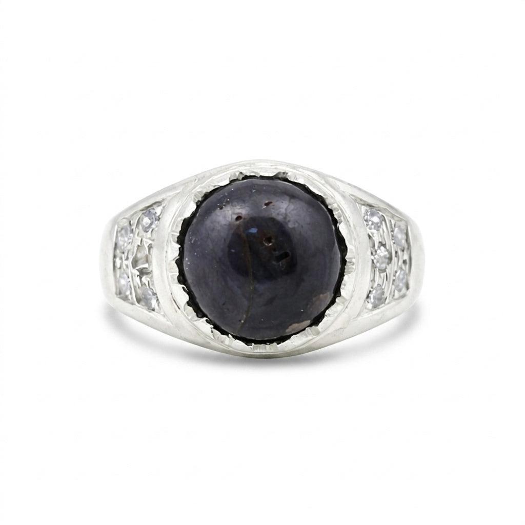 Black Pearl Round Cut Ring 3.50 Ct in 925 Sterling Silver for Anniversary