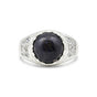Black Pearl Round Cut Ring 3.50 Ct in 925 Sterling Silver for Anniversary