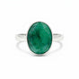 Certified Oval Cut Green Emerald 8.00 Ct Ring in 925 Sterling Silver for Women
