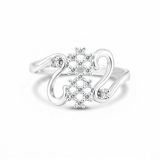 Certified Designer White Moissanite Round Ring in 925 Sterling Silver for Her