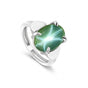 Green Sapphire Oval Cabochon Ring 7.50 Ct. 925 Sterling Silver Stackable Eternit