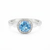 Certified Blue Aquamarine 5.50 Ct Round Cut Ring 925 Sterling Silver for Wedding