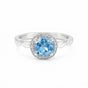 Certified Blue Aquamarine 5.50 Ct Round Cut Ring 925 Sterling Silver for Wedding