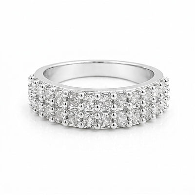 Round Cut White Moissanite Ring Solitaire in 925 Sterling Silver for Engagement