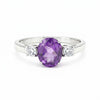 Certified Purple Amethyst Oval Ring Crafted in 925 Sterling Silver Gift for Her