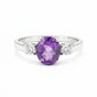 Certified Purple Amethyst Oval Ring Crafted in 925 Sterling Silver Gift for Her