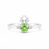 Green Amethyst Round Ring Set in 925 Sterling Silver for Her Trendy Pick