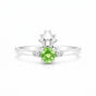 Green Amethyst Round Ring Set in 925 Sterling Silver for Her Trendy Pick