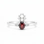 Women Oval Red Garnet Ring Handcrafted in 925 Sterling Silver for Wedding