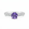 925 Sterling Silver Purple Amethyst Round Cut Ring for Women Timeless Design