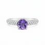 925 Sterling Silver Purple Amethyst Round Cut Ring for Women Timeless Design