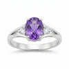 Oval Purple Amethyst Statement Ring in 925 Sterling Silver for Women Chic Design