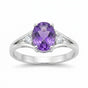 Oval Purple Amethyst Statement Ring in 925 Sterling Silver for Women Chic Design