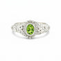 Certified Fashion Green Amethyst Oval Ring in 925 Sterling Silver for Her