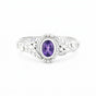 Handmade Oval Cut Purple Amethyst Ring in 925 Sterling Silver for Wedding