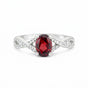 Red Ruby Oval Cut Ring 3.50 Ct in 925 Sterling Silver for Engagement Chic Design