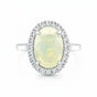 Oval Cabochon White Fire Opal Ring Crafted in 925 Sterling Silver for Her