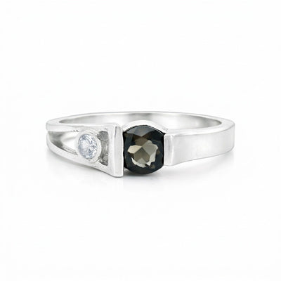 Certified Brown Topaz 4.70 Ct Round Cut Ring 925 Sterling Silver for Wedding