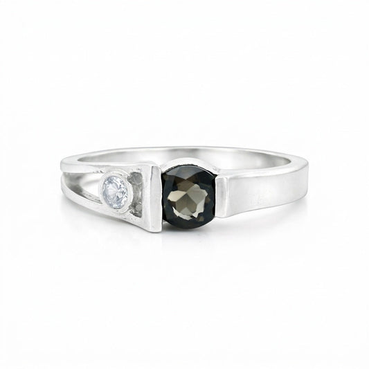 Certified Brown Topaz 4.70 Ct Round Cut Ring 925 Sterling Silver for Wedding