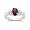 Red Garnet Ring Oval Cut 7.00 Ct 925 Sterling Silver Gift for Her Modern Design