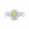 Fine Jewelry Green Amethyst Ring Oval Cut in 925 Sterling Silver for Anniversary