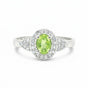 Fine Jewelry Green Amethyst Ring Oval Cut in 925 Sterling Silver for Anniversary