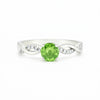 Elegant Round Green Amethyst Ring Handcrafted in 925 Sterling Silver for Women