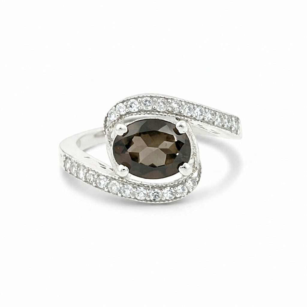Brown Topaz 6.60 Ct Ring in 925 Sterling Silver Handmade for Women Fine Jewelry