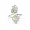 925 Sterling Silver Green Amethyst Oval Cut Ring for Women Statement Piece