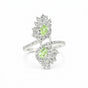 925 Sterling Silver Green Amethyst Oval Cut Ring for Women Statement Piece