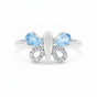 Pear Blue Aquamarine Classic Ring in 925 Sterling Silver for Anniversary