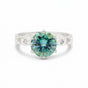 Blue Moissanite Ring 4.85 Ct Round Cut 925 Sterling Silver for Wedding