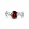 Certified Red Garnet Oval Ring Crafted in 925 Sterling Silver Gift for Her