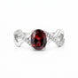 Certified Red Garnet Oval Ring Crafted in 925 Sterling Silver Gift for Her