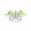 Green Amethyst Pear Cut Ring 5.65 Ct in 925 Sterling Silver for Women Boho Style