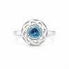 Round Blue Aquamarine Ring Crafted in 925 Sterling Silver for Her Everyday Wear