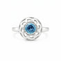 Round Blue Aquamarine Ring Crafted in 925 Sterling Silver for Her Everyday Wear