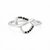 Everyday Wear Black Moissanite Round Ring in 925 Sterling Silver for Anniversary