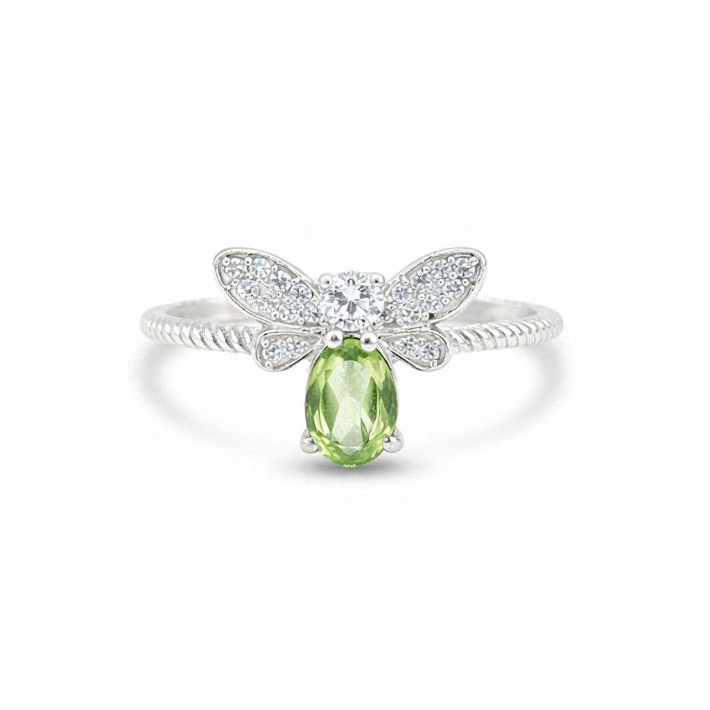 925 Sterling Silver Oval Cut Green Amethyst Ring 3.80 Ct Gift for Her Boho Style