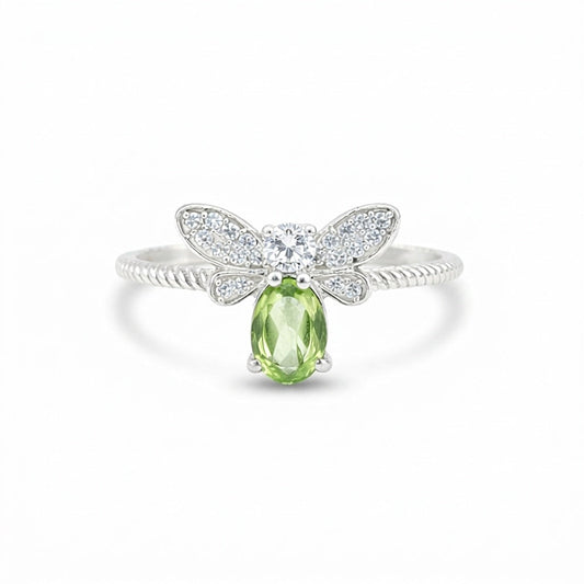 925 Sterling Silver Oval Cut Green Amethyst Ring 3.80 Ct Gift for Her Boho Style