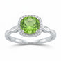 Statement Round Green Amethyst Ring in 925 Sterling Silver for Women Chic Design