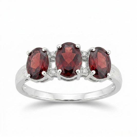 Red Garnet Ring Oval Cut 2.50 Ct 925 Sterling Silver for Her Trendy Pick